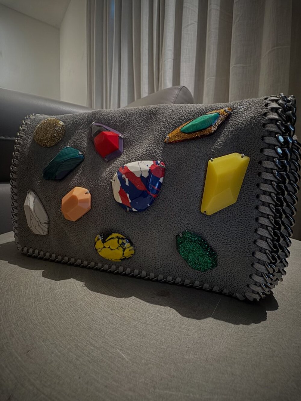 Stella McCartney Falabella Multi Gem Clutch on Chain - Picture 2 of 7